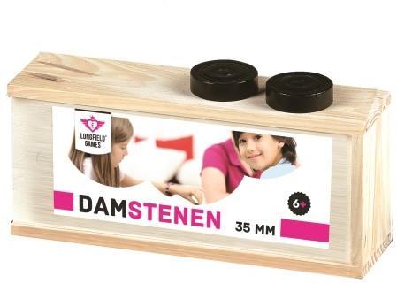 Damstenen 35mm | Longfield - Gezelschapsspellen, Hobby en Vrije tijd, Gezelschapsspellen | Bordspellen, Nieuw, Verzenden