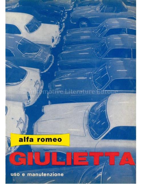 1962 ALFA ROMEO GIULIETTA INSTRUCTIEBOEKJE ITALIAANS, Auto diversen, Handleidingen en Instructieboekjes