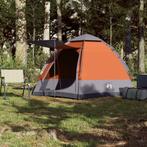 Kampeertent 4-persoons snelontgrendeling grijs en oranje, Caravans en Kamperen, Kampeeraccessoires, Verzenden, Nieuw