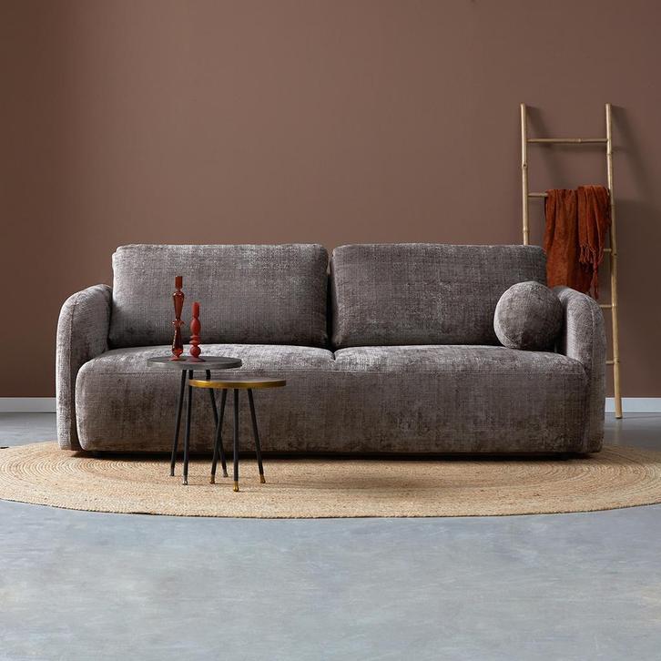 *WOONWINKEL* Slaapbank Taupe 2 Persoons Met Opbergruimte, Huis en Inrichting, Banken | Bankstellen, Nieuw, Verzenden