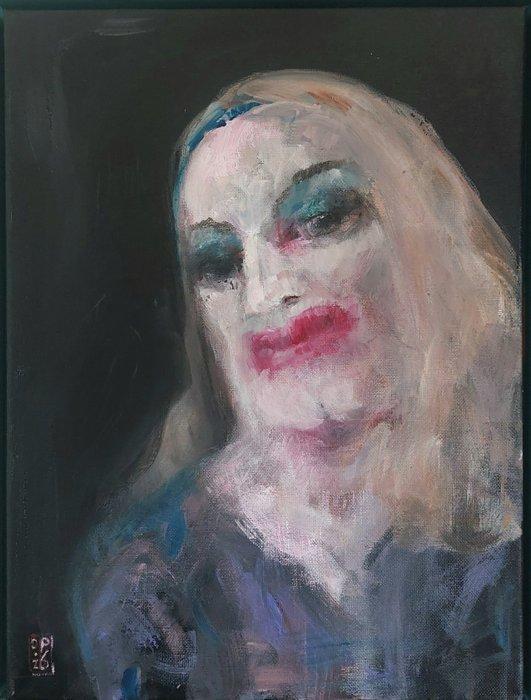Dorien Plaat - Portrait of a lady, Antiek en Kunst, Kunst | Schilderijen | Modern