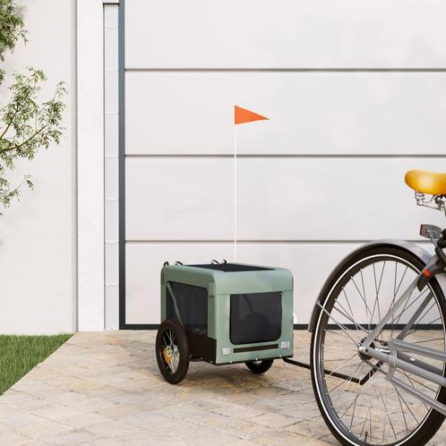 vidaXL Hondenfietstrailer oxfordstof en ijzer grijs en zwart, Dieren en Toebehoren, Overige Dieren-accessoires, Nieuw, Verzenden