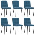vidaXL Eetkamerstoelen 6 st fluweel blauw, Huis en Inrichting, Stoelen, Verzenden, Nieuw, Blauw