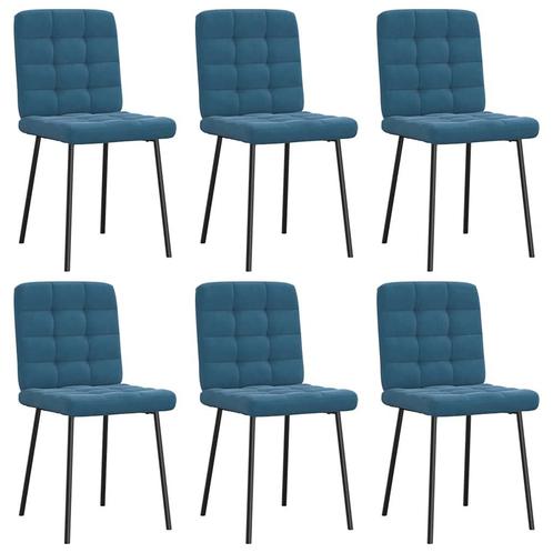 vidaXL Eetkamerstoelen 6 st fluweel blauw, Huis en Inrichting, Stoelen, Blauw, Nieuw, Verzenden