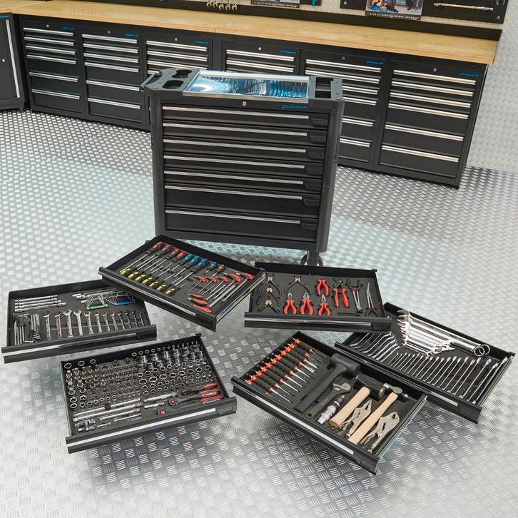 Datona Gereedschapswagen XL + Mach VI - Datona - Zwart, Doe-het-zelf en Verbouw, Gereedschapskisten, Nieuw, Ophalen of Verzenden