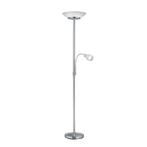 Nikkelen staande leeslamp Larry, metaal, modern, Huis en Inrichting, Nieuw, Ophalen of Verzenden, Glas, Modern