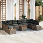 vidaXL 11-delige Tuinbankenset met kussens poly rattan, Verzenden, Nieuw, Rotan