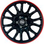 4-Delige J-Tec Wieldoppenset Hero GTR 15-inch zwart/rode, Verzenden, Nieuw