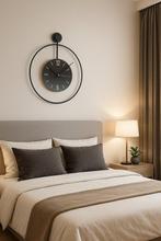 Zeckhome Noir Solstice – Luxe Zwarte Wandklok 60 cm – Modern, Verzenden, Nieuw, Analoog, Wandklok