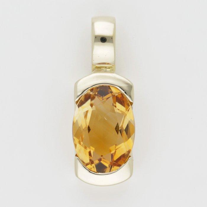 Hanger - 14 karaat Geel goud Citrien, Sieraden, Tassen en Uiterlijk, Antieke sieraden