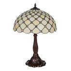 Tiffany tafellamp – Ruitpatroon &amp; Glasjuweeltjes – Ø 40 × H, Verzenden, Nieuw