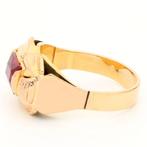Ring - 18 karaat Geel goud - Robijn, Sieraden, Tassen en Uiterlijk, Ringen, Nieuw