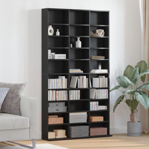 vidaXL CD-kast 101x23x177,5 cm bewerkt hout zwart, Huis en Inrichting, Woonaccessoires | Cd- en Dvd-rekken, Nieuw, Verzenden