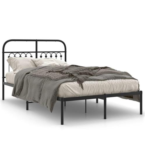 Metalen Bed Zwart 120x200: Stevig & Eenvoudig | Retourdeal, Huis en Inrichting, Slaapkamer | Bedden, 120 cm, 200 cm, Zwart, Nieuw
