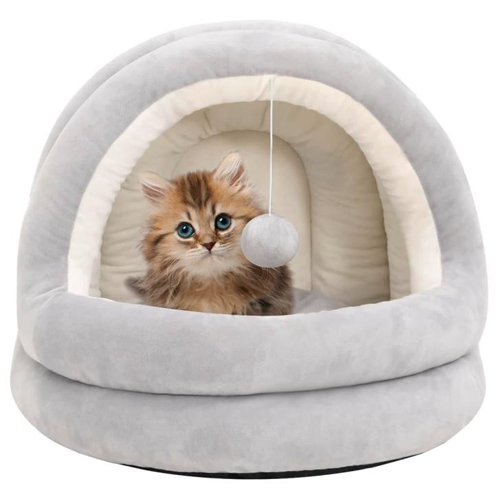 vidaXL Kattenmand 40x40x35 cm grijs en crèmekleurig, Dieren en Toebehoren, Katten-accessoires, Nieuw, Verzenden