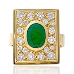 Ring - 18 karaat Geel goud - 1.59ct. tw. Smaragd - Diamant -, Nieuw