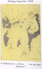 Benito Mussolini en de Dood op spotprent (lijst optie), Antiek en Kunst, Kunst | Litho's en Zeefdrukken, Verzenden
