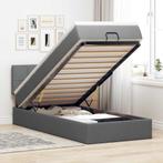vidaXL Ottoman bed met matras en LEDs 100x200cm stof, Huis en Inrichting, 100 cm, Eenpersoons, Verzenden, Nieuw