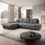 Sofa Iseo - Links - Met slaapfunctie - Donkergrijs, Huis en Inrichting, Banken | Bankstellen, Verzenden, Nieuw