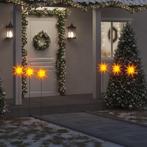 vidaXL Kerstlampen met grondpin en LEDs 3 st 35 cm geel, Diversen, Kerst, Verzenden, Nieuw