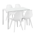 Eethoek Delft glazen eettafel met 4 stoelen wit, Huis en Inrichting, Tafels | Eettafels, Verzenden, Nieuw