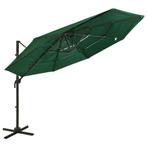 vidaXL Parasol 4-laags met aluminium paal 3x3 m groen, Verzenden, Nieuw, 3 tot 4 meter