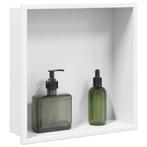 vidaXL Douchenis 32x32x9 cm roestvrijstaal matwit, Doe-het-zelf en Verbouw, Sanitair, Verzenden, Nieuw