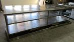 RVS Werktafel, Tafel met Bain marie, B325 x D156 x H91cm, La