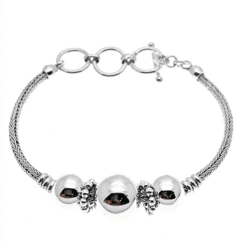 Zilveren armband vossenstaart schakel | 20 cm (vaste hanger), Sieraden, Tassen en Uiterlijk, Armbanden, Overige kleuren, Gebruikt