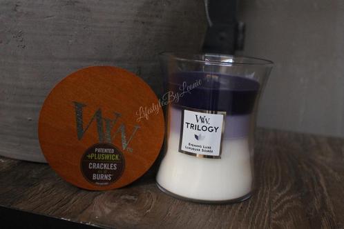 WoodWick Evening luxe trilogy medium, Huis en Inrichting, Woonaccessoires | Kandelaars en Kaarsen, Nieuw, Ophalen of Verzenden