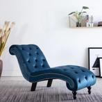 vidaXL Chaise longue fluweel blauw, Huis en Inrichting, Banken | Sofa's en Chaises Longues, Verzenden, Nieuw