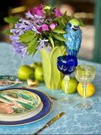 Hemelblauw adamascado tafelkleed voor ruime tafels,