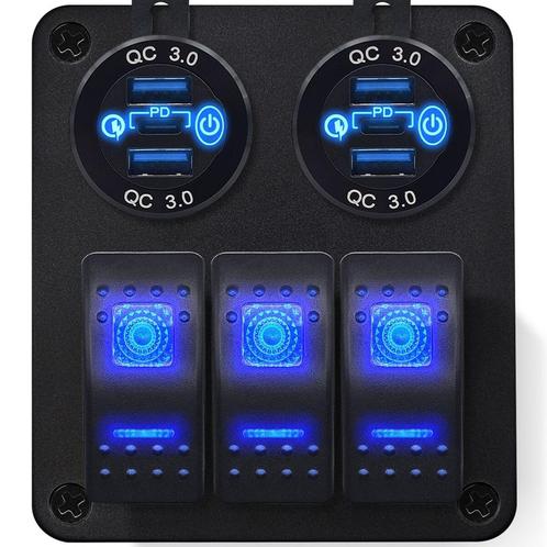 ProRide Schakelpaneel 12V voor Auto/Boot - USB/USB C, Auto-onderdelen, Dashboard en Schakelaars, Nieuw, Verzenden