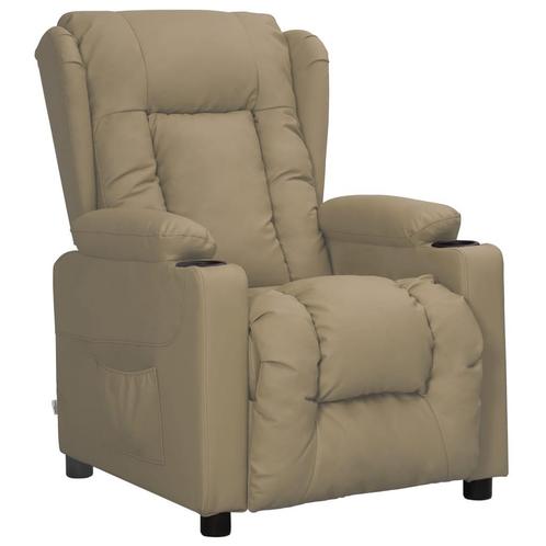 vidaXL Fauteuil verstelbaar kunstleer cappuccinokleurig, Huis en Inrichting, Fauteuils, Nieuw, Verzenden