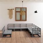 vidaXL 9-delige Loungeset massief grenenhout grijs, Tuin en Terras, Tuinsets en Loungesets, Verzenden, Nieuw, Loungeset