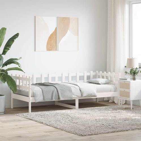 vidaXL Slaapbank zonder matras 90x200 cm massief grenenhout, Huis en Inrichting, Slaapkamer | Bedden, 90 cm, 200 cm, Wit, Eenpersoons
