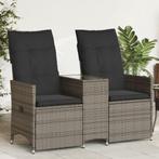 vidaXL Tuinbank 2-zits verstelbaar met tafel poly rattan, Tuin en Terras, Verzenden, Nieuw, Rotan
