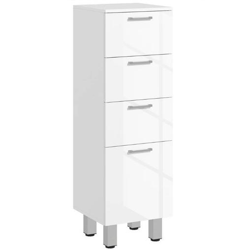 Nieuwe Kleankin Badkamerkast Wit – 4 Laden – 30x30x93 cm, Huis en Inrichting, Badkamer | Badkamermeubels, 25 tot 50 cm, Nieuw