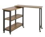 L-vormige Bijzettafel met Wielen – Verstelbaar en 2 Plank, Huis en Inrichting, Tafels | Salontafels, Verzenden, Nieuw