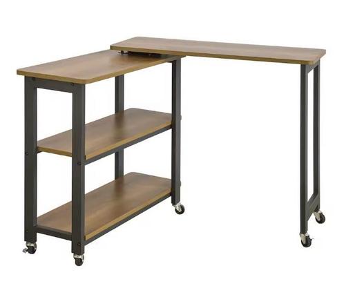 L-vormige Bijzettafel met Wielen – Verstelbaar en 2 Plank, Huis en Inrichting, Tafels | Salontafels, Nieuw, Verzenden