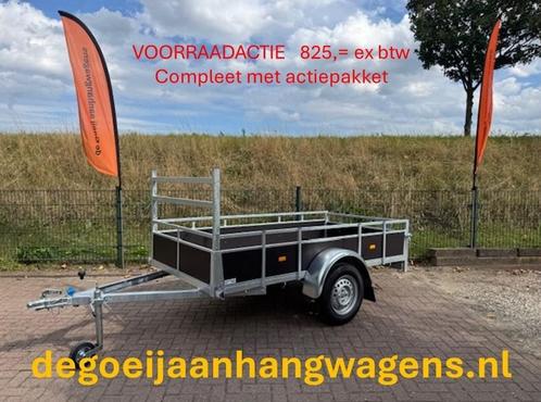 Bakwagens 257 x 131 cm compleet met gratis optie pakket, Auto diversen, Aanhangers en Bagagewagens, Nieuw, Ophalen