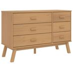 Bruine Grenen Ladekast OLDEN - Retourdeal - Landelijke St..., 100 tot 150 cm, 5 laden of meer, Nieuw, Scandinavisch