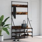 vidaXL Kledingrek met schoenenrek 100x40x184 cm gerookt, Kleding | Dames, Kledingrekken, Verzenden, Nieuw