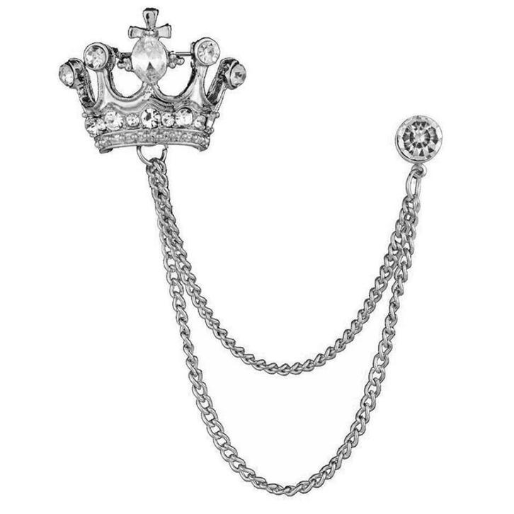 Fako Bijoux - Broche - Kroon - Kristal - 35x27mm -, Sieraden, Tassen en Uiterlijk, Broches, Verzenden