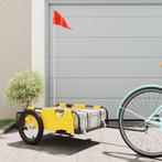 vidaXL Fietstrailer oxford stof en ijzer geel, Fietsen en Brommers, Verzenden, Nieuw
