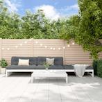 vidaXL 4-delige Loungeset met kussens massief hout wit, 4 zitplaatsen, Verzenden, Nieuw, Loungeset