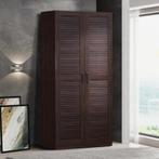 Kledingkast Finning 176x80x52 cm walnootkleurig donker [en.c, Huis en Inrichting, Kasten | Kledingkasten, Verzenden, Nieuw