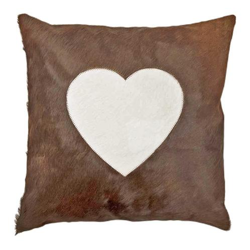 kussen koe hart bruin 45x45cm, Huis en Inrichting, Woonaccessoires | Overige, Verzenden
