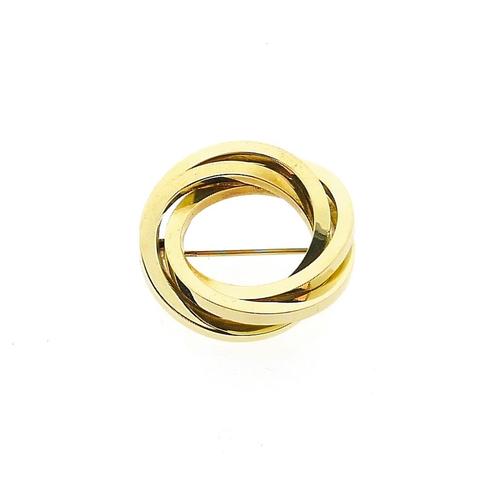 Gouden dynamische broche (vintage, gouden broche, geelgoud), Sieraden, Tassen en Uiterlijk, Broches, Overige kleuren, Gebruikt