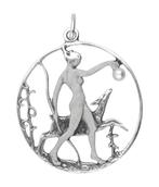 Zilveren Vrouw in ring met glasparel Art Nouveau Jugendst..., Verzenden, Nieuw